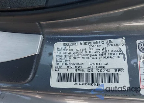 2016 Nissan 370Z z USA, uszkodzony, nr VIN JN1AZ4EH5GM931499